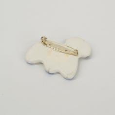 フリースタイル陶芸 犬のブローチ